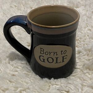 Burton + Burton Golf Enthusiast Ceramic Mug ,Black and Tan Born to Golf , prayer